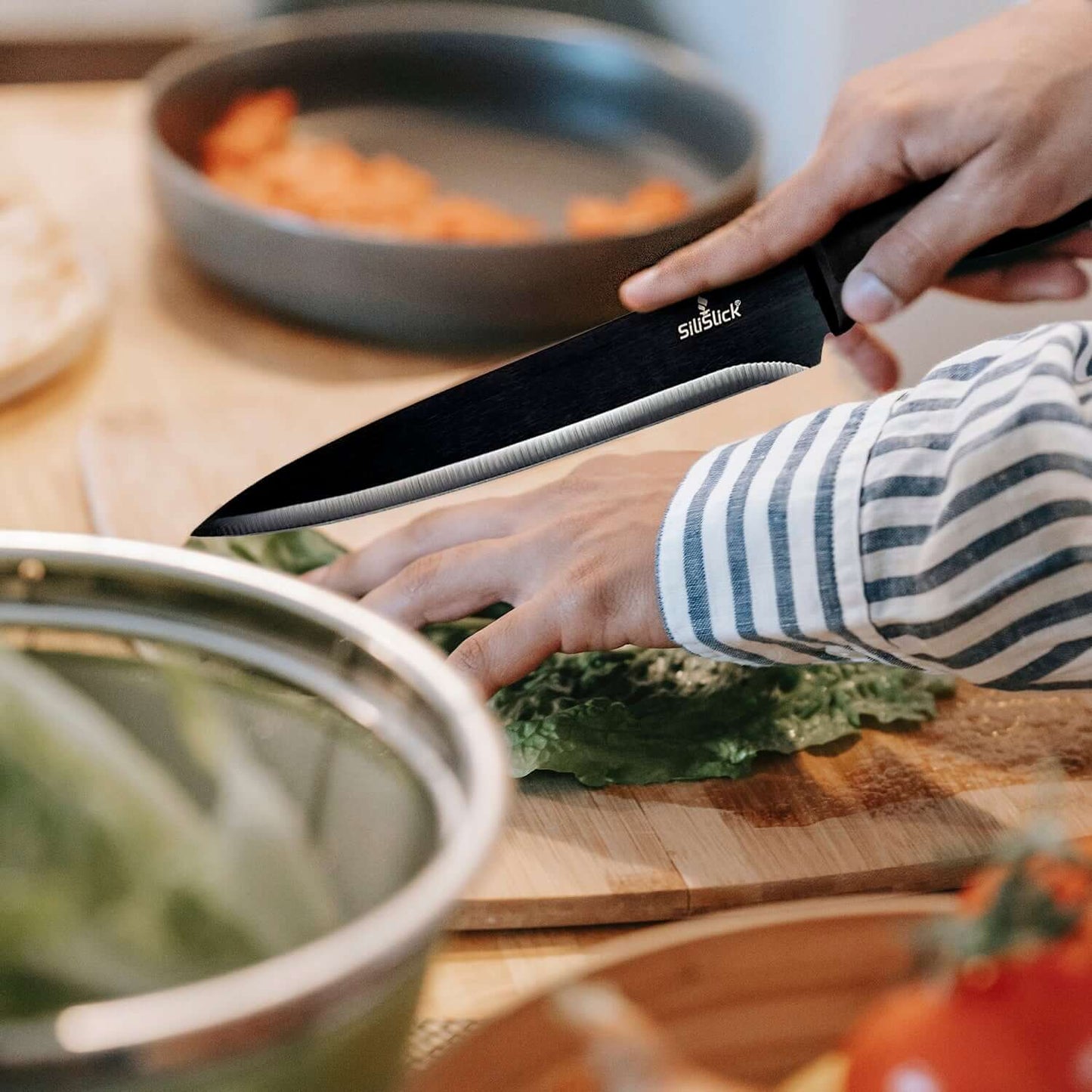 Hyphy Kitchen Knife Set | Black Magnetic Rack & Sharpener