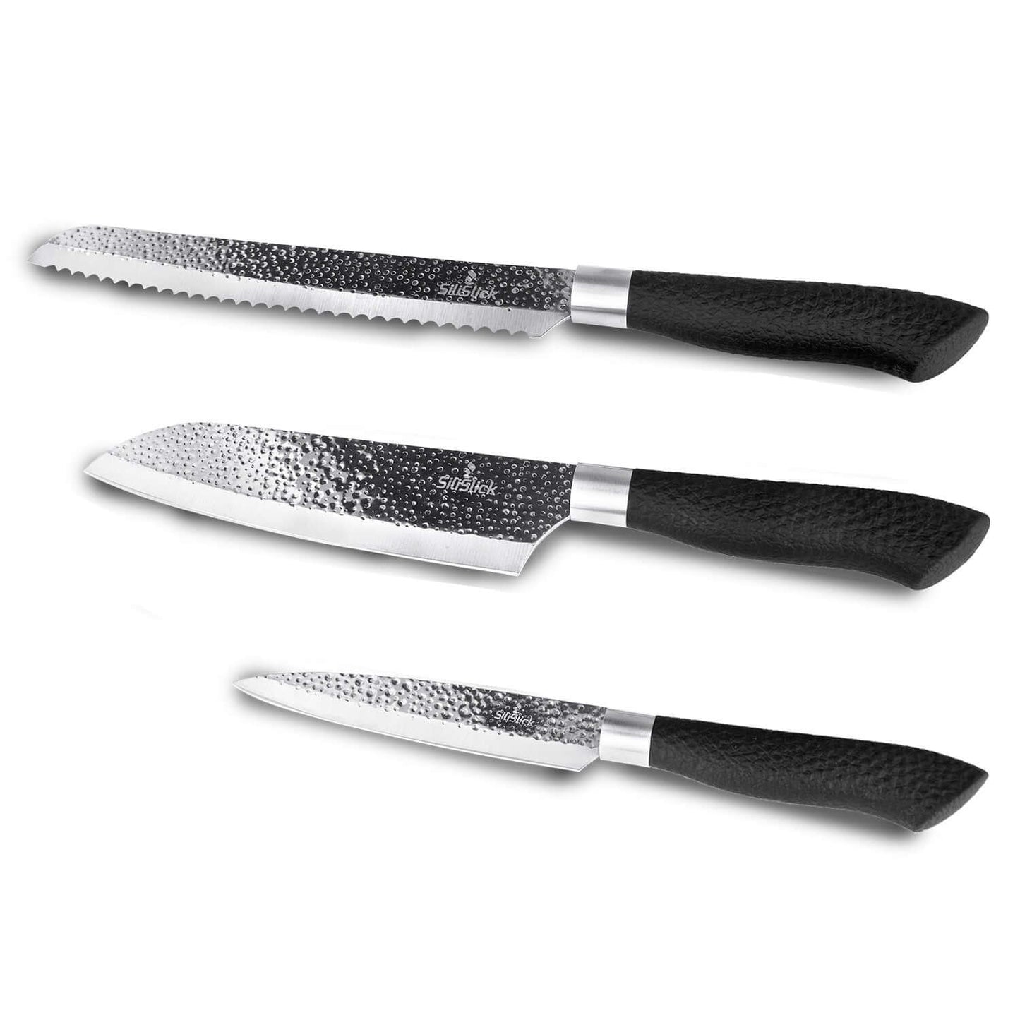 KINGHYPHYGAMING Hammered Blades 3 Piece Knife Set