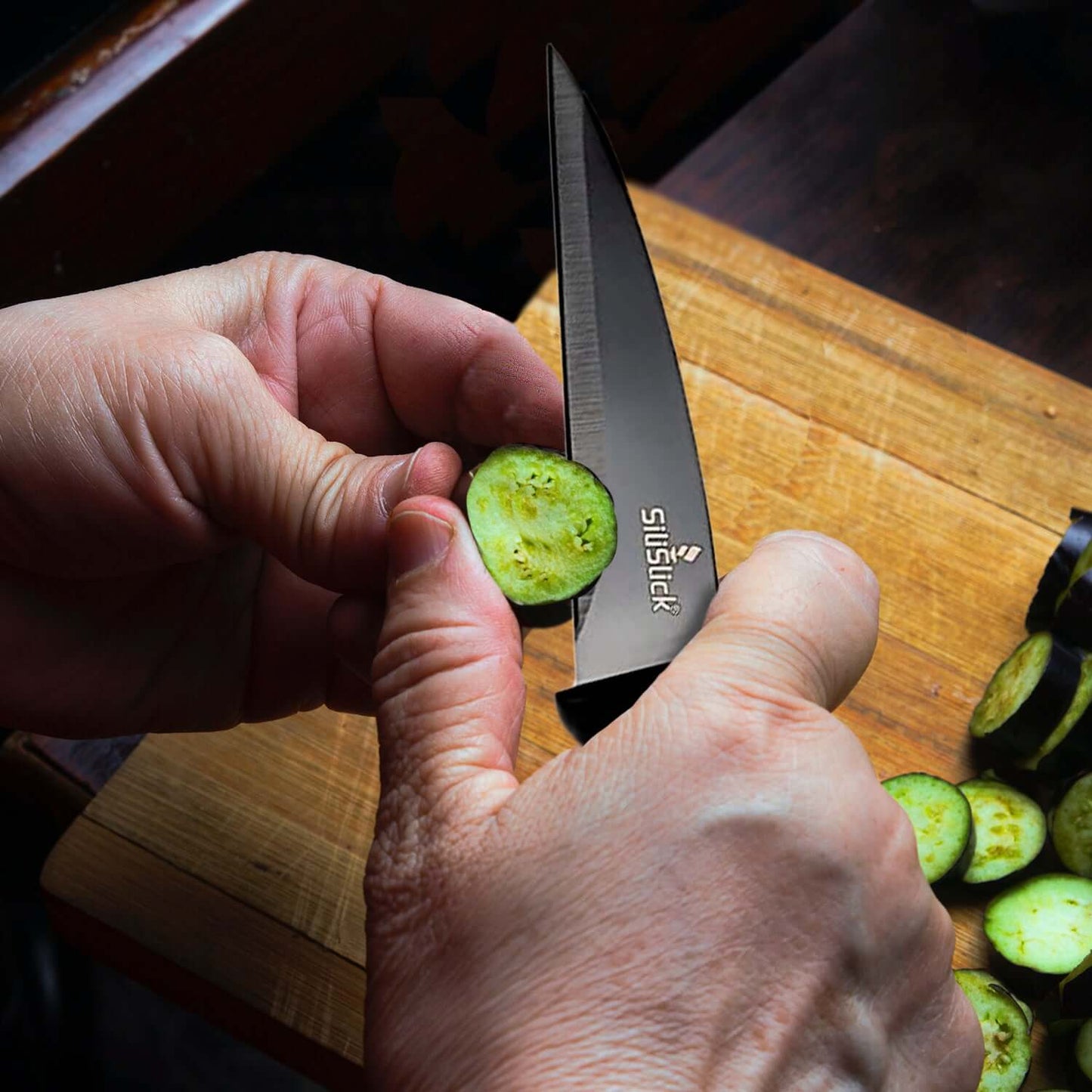 Hyphy Kitchen Knife Set | Black Magnetic Rack & Sharpener